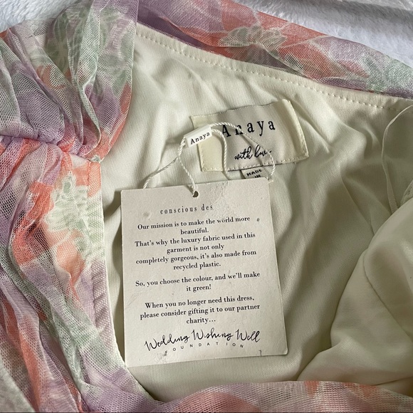 Anaya With Love ASOS Tulle One Shoulder Maxi Dress in Floral Print Size US 2 NWT - Picture 10 of 13